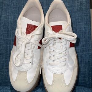 White and Red Sneakers